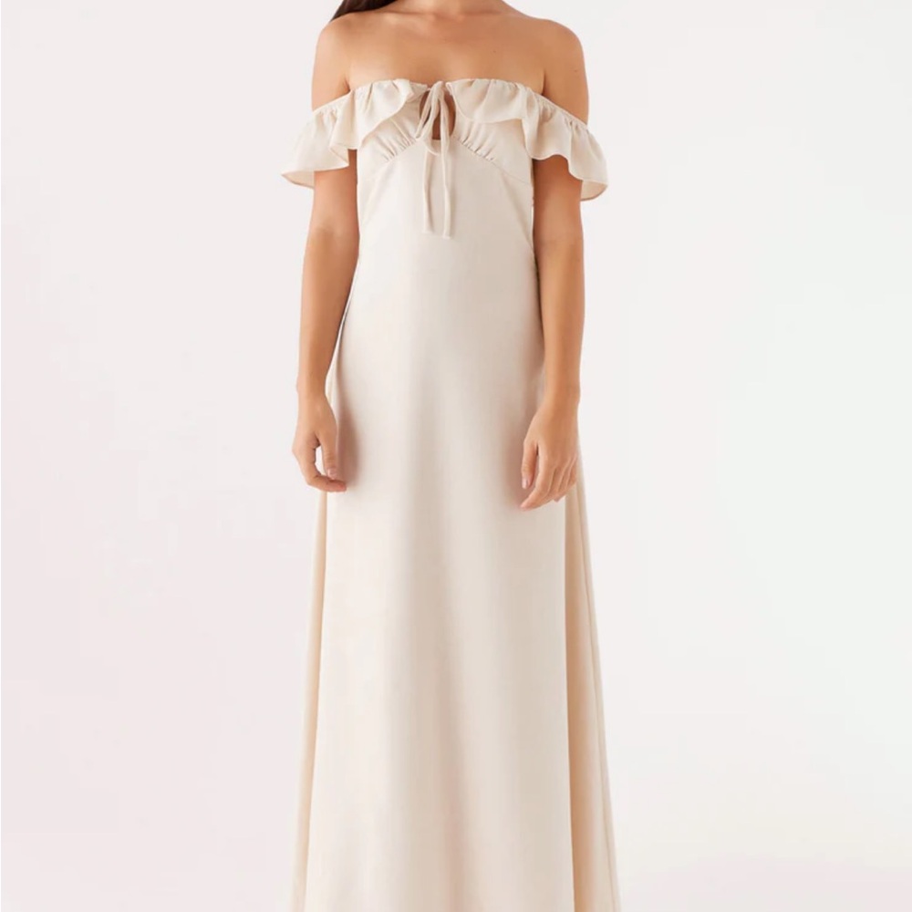 Off-Shoulder Cream Dress